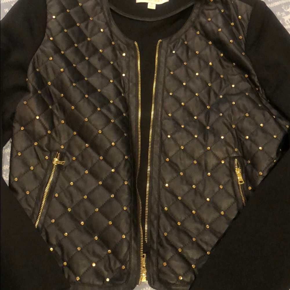 Ellen Tracy black leather coat - Picture 3 of 3